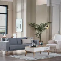 2026 Bellona Caldera Koltuk Takımı Krem ve Mavi Renk Kombinasyonu